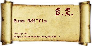 Buss Ráfis névjegykártya